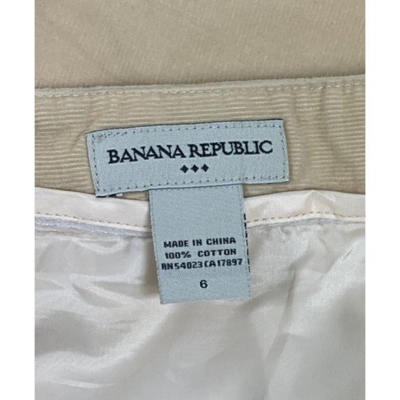 Banana Republic 6 Corduroy Midi Skirt Lined Beige Ivory Penguin Tail Fall Winter - Picture 4 of 5